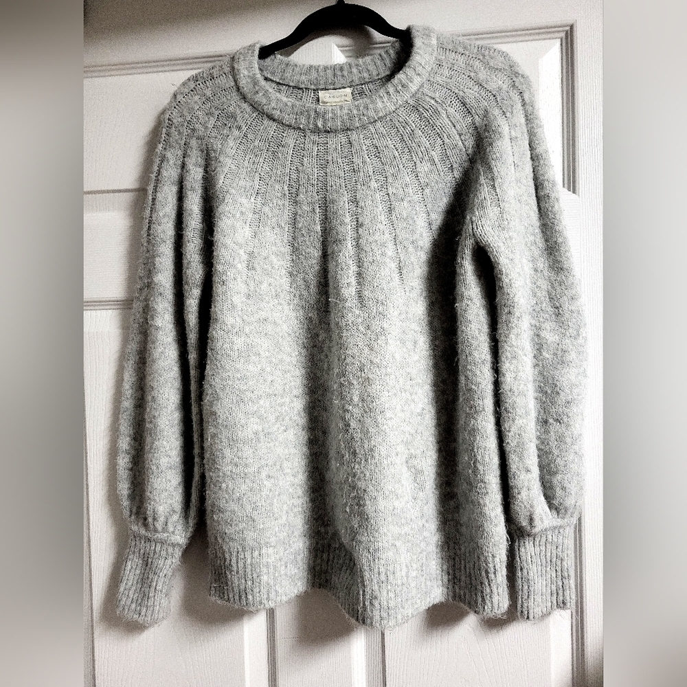 Caslon - Gray Women's Puff Sleeve Sweater- Size S